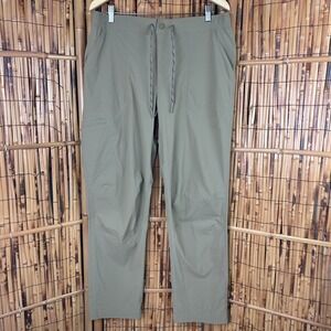 LL Bean Cargo Khaki Men's Pants Stretch Drawstring Size L 32 Outdoors Hiking